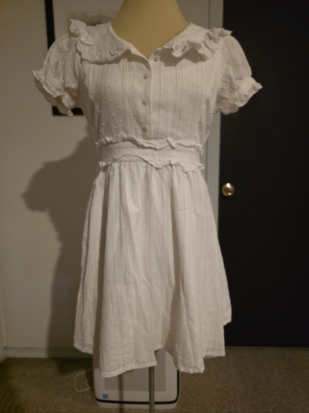 Ank Rouge Japanese Brand/Lolita Cotton Eyelet Sailor Collar Mini Dress